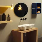 Lavabo sobre encimera de diseño moderno en cerámica blanca fabricado en Italia Cubo viadurini