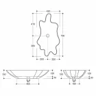 Lavabo de encimera de cerámica de diseño moderno fabricado en Italia Rayan viadurini