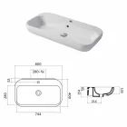 Lavabo de diseño de Encimera o Pared en Cerámica Riardo. viadurini