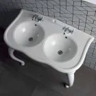 Consola doble o lavabo de pared en cerámica moderna de Avise viadurini