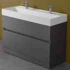 Lavabo doble con mueble de suelo de diseño moderno en laminado - Pompei viadurini
