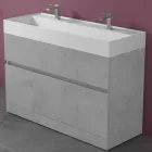 Lavabo doble con mueble de suelo de diseño moderno en laminado - Pompei viadurini