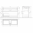 Lavabo doble con mueble de suelo de diseño moderno en laminado - Pompei viadurini