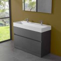 Lavabo doble con mueble de suelo de diseño moderno en laminado - Pompei