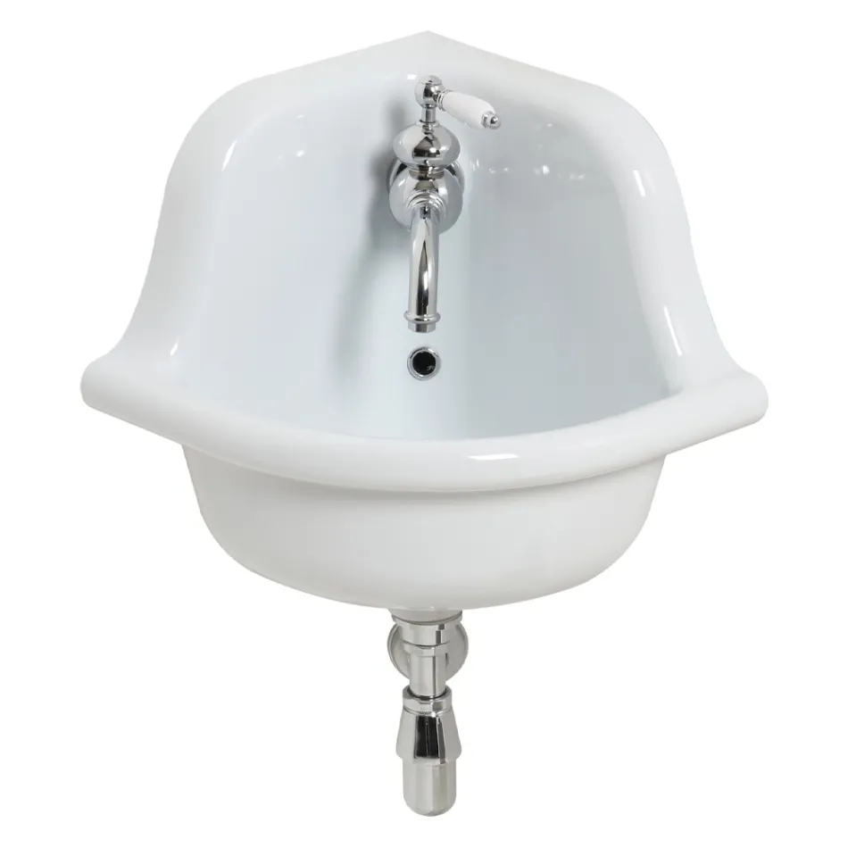 Lavabo de esquina independiente de cerámica de color moderno 42 cm - Angelino viadurini