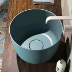 Lavabo de pie independiente circular producido en Italia, Lallio viadurini