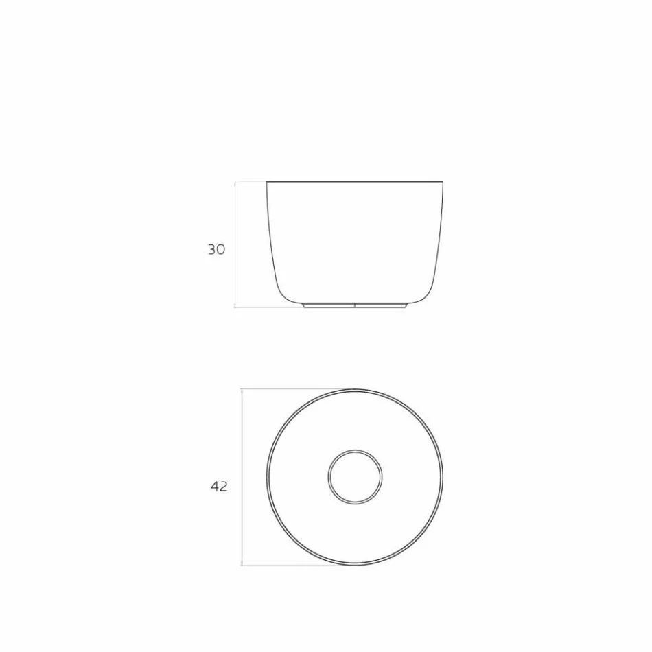 Lavabo de pie independiente circular producido en Italia, Lallio viadurini