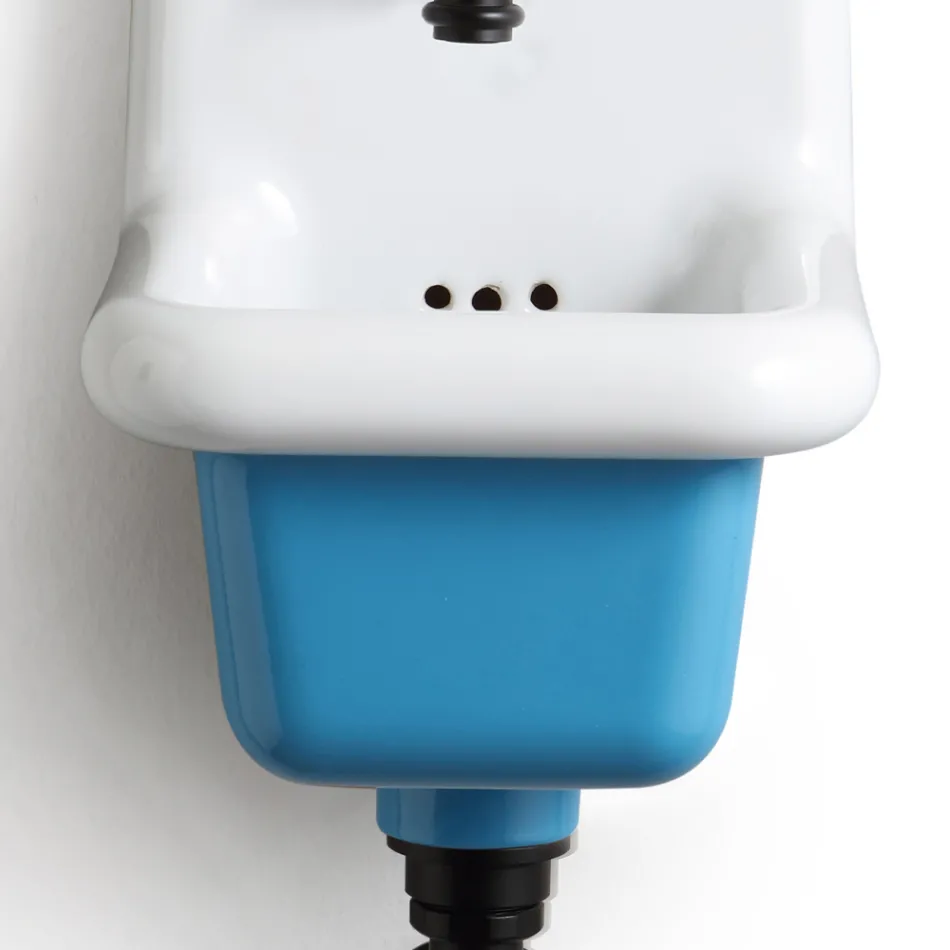 Lavabo de baño independiente en cerámica blanca y coloreada 26 cm - Jordan viadurini