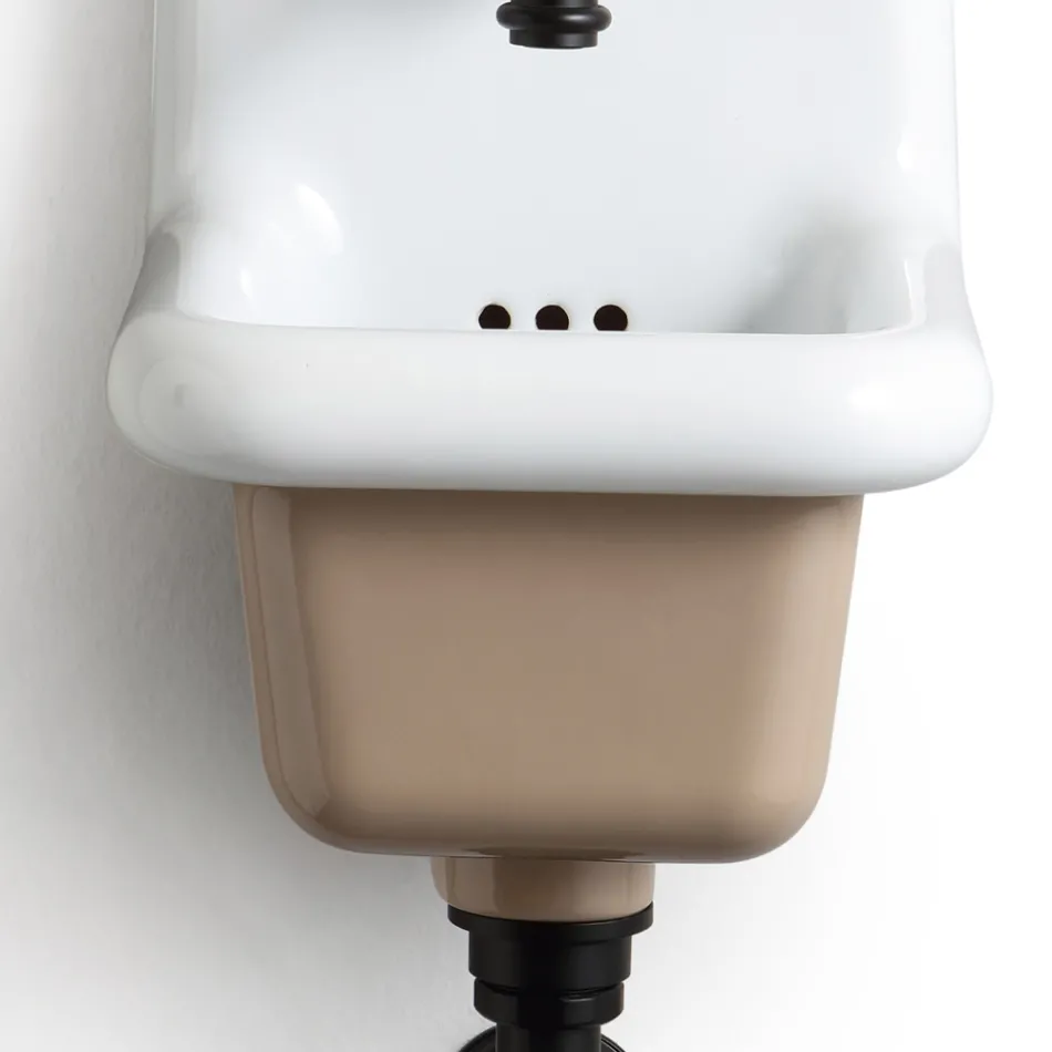 Lavabo de baño independiente en cerámica blanca y coloreada 26 cm - Jordan viadurini