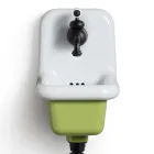 Lavabo de baño independiente en cerámica blanca y coloreada 26 cm - Jordan viadurini