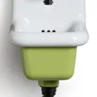 Lavabo de baño independiente en cerámica blanca y coloreada 26 cm - Jordan viadurini