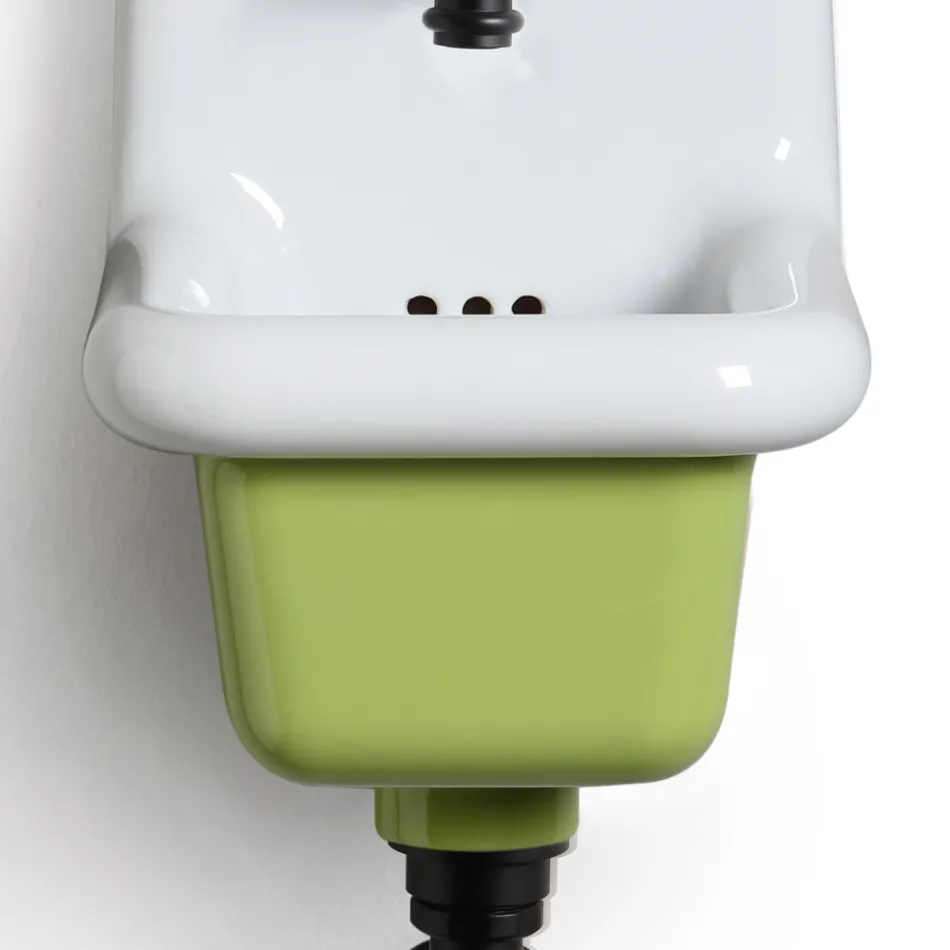 Lavabo de baño independiente en cerámica blanca y coloreada 26 cm - Jordan viadurini