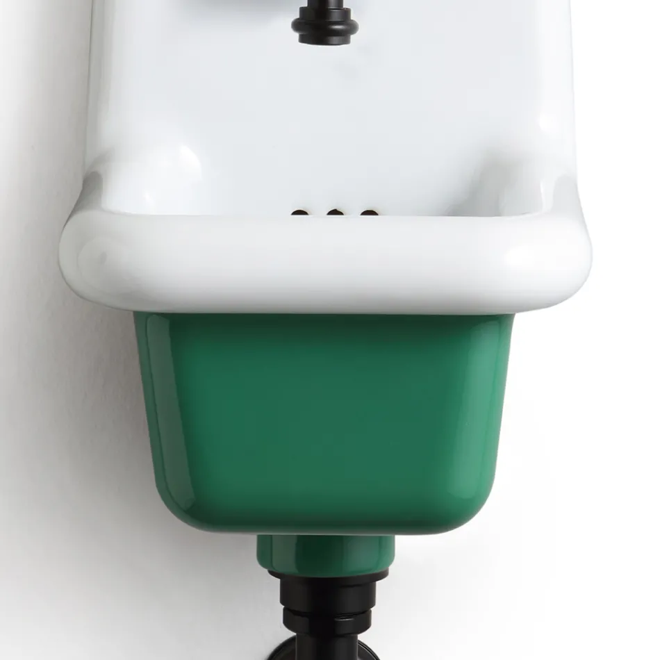 Lavabo de baño independiente en cerámica blanca y coloreada 26 cm - Jordan viadurini