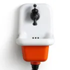 Lavabo de baño independiente en cerámica blanca y coloreada 26 cm - Jordan viadurini