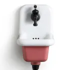 Lavabo de baño independiente en cerámica blanca y coloreada 26 cm - Jordan viadurini