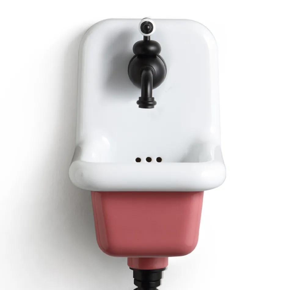 Lavabo de baño independiente en cerámica blanca y coloreada 26 cm - Jordan viadurini