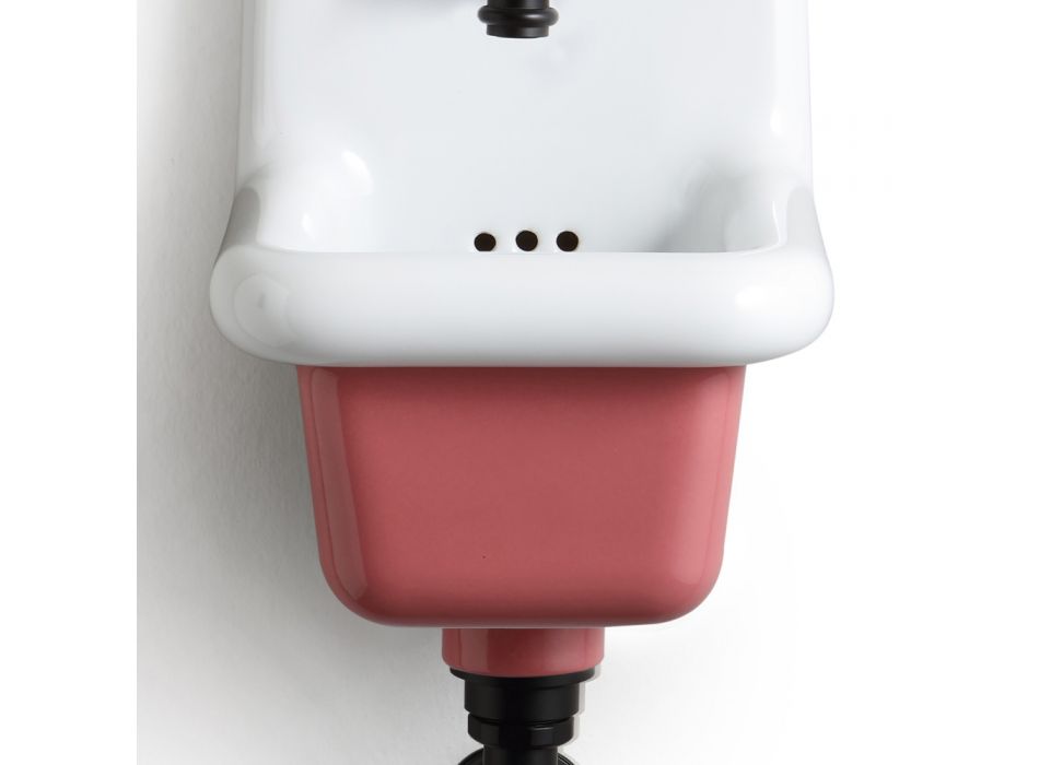 Lavabo de baño independiente en cerámica blanca y coloreada 26 cm - Jordan viadurini