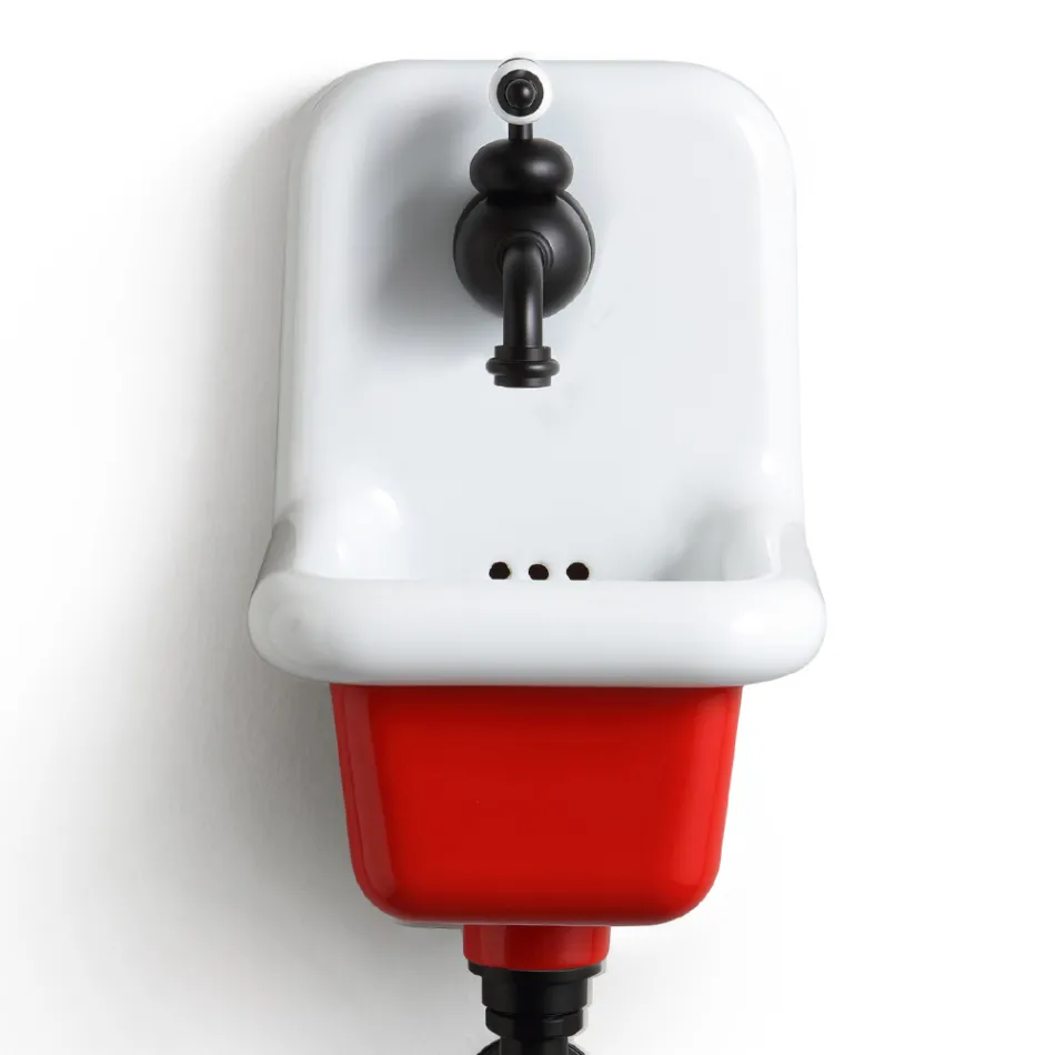 Lavabo de baño independiente en cerámica blanca y coloreada 26 cm - Jordan viadurini