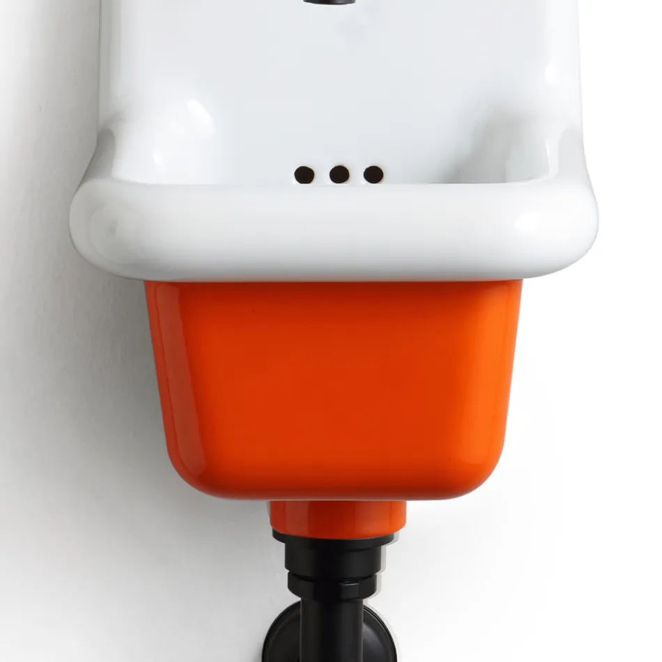 Lavabo de baño independiente en cerámica blanca y coloreada 26 cm - Jordan viadurini