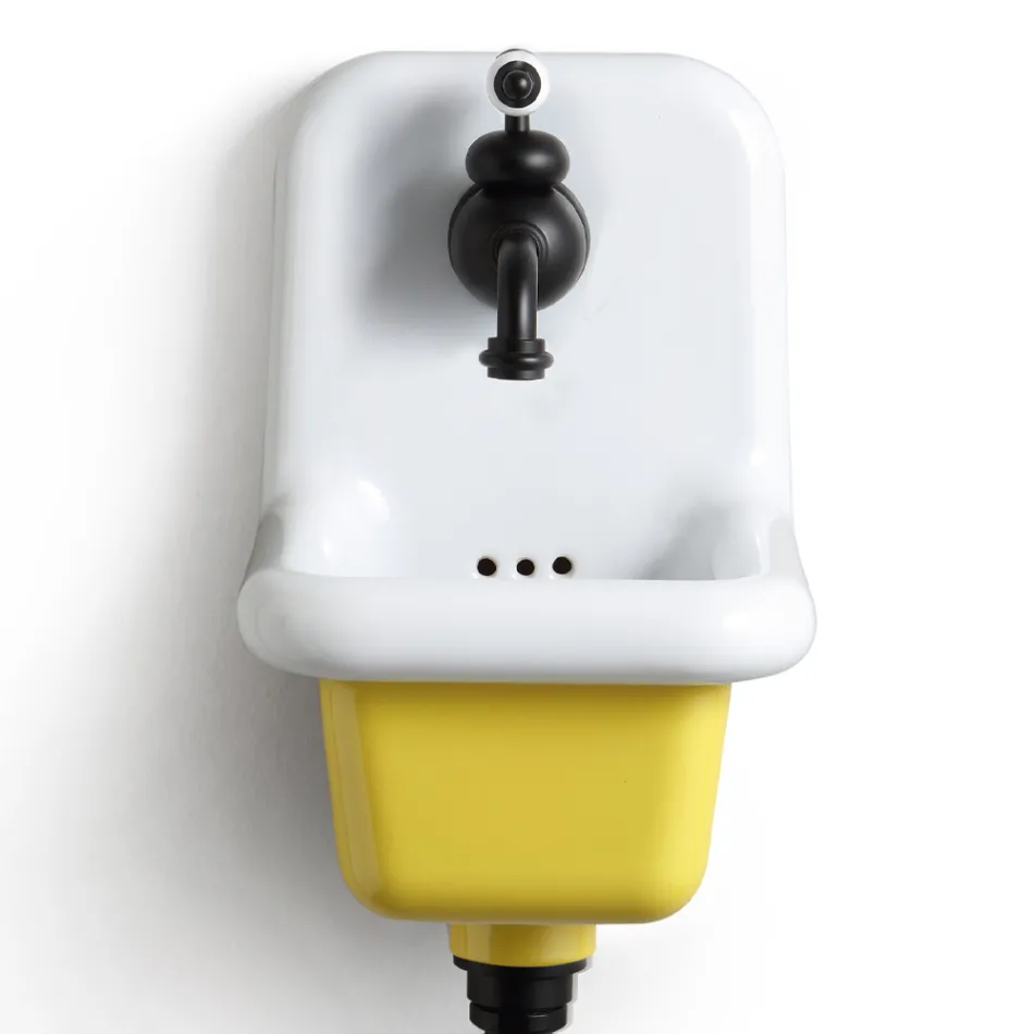 Lavabo de baño independiente en cerámica blanca y coloreada 26 cm - Jordan viadurini