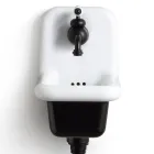 Lavabo de baño independiente en cerámica blanca y coloreada 26 cm - Jordan viadurini
