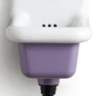 Lavabo de baño independiente en cerámica blanca y coloreada 26 cm - Jordan viadurini