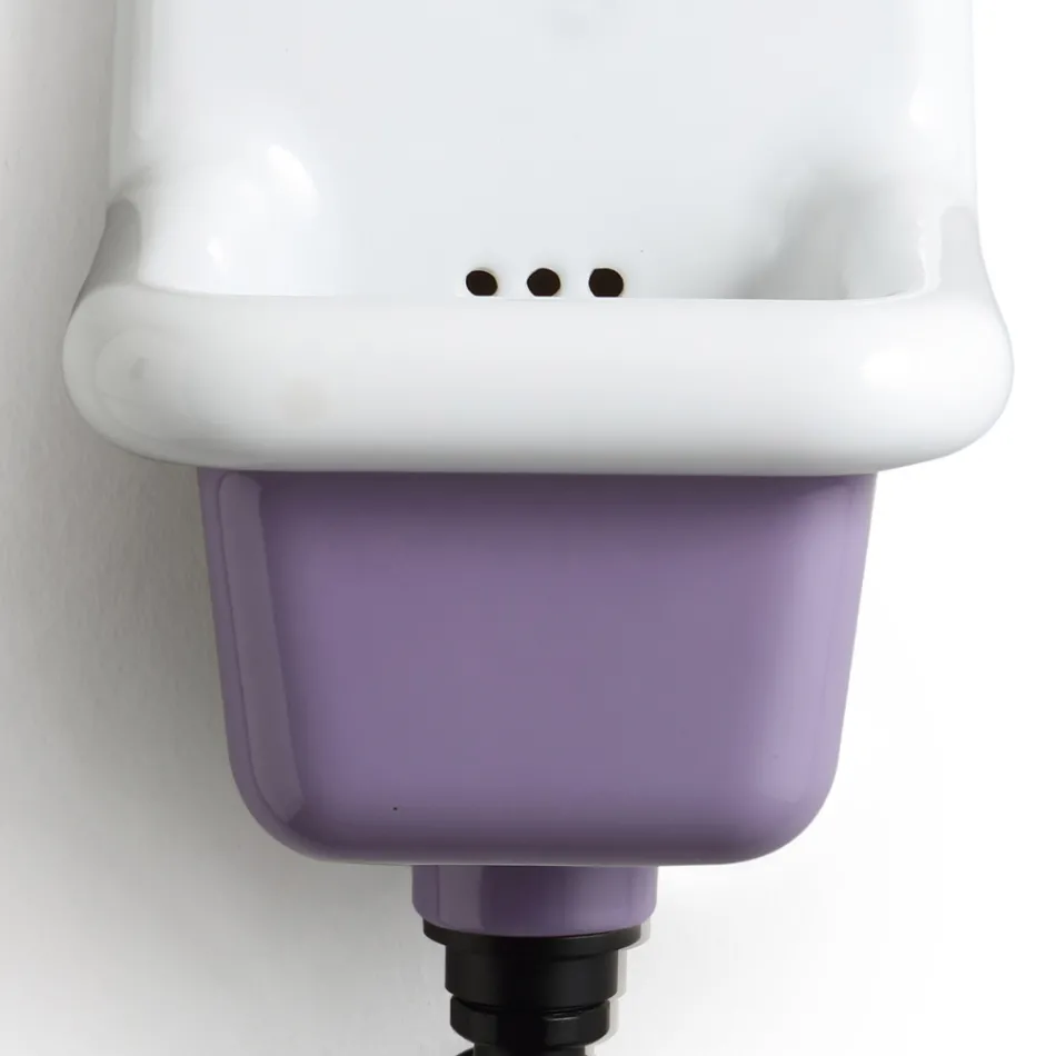 Lavabo de baño independiente en cerámica blanca y coloreada 26 cm - Jordan viadurini