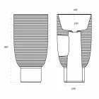 Lavabo de pie en cerámica blanca o coloreado Trabia viadurini