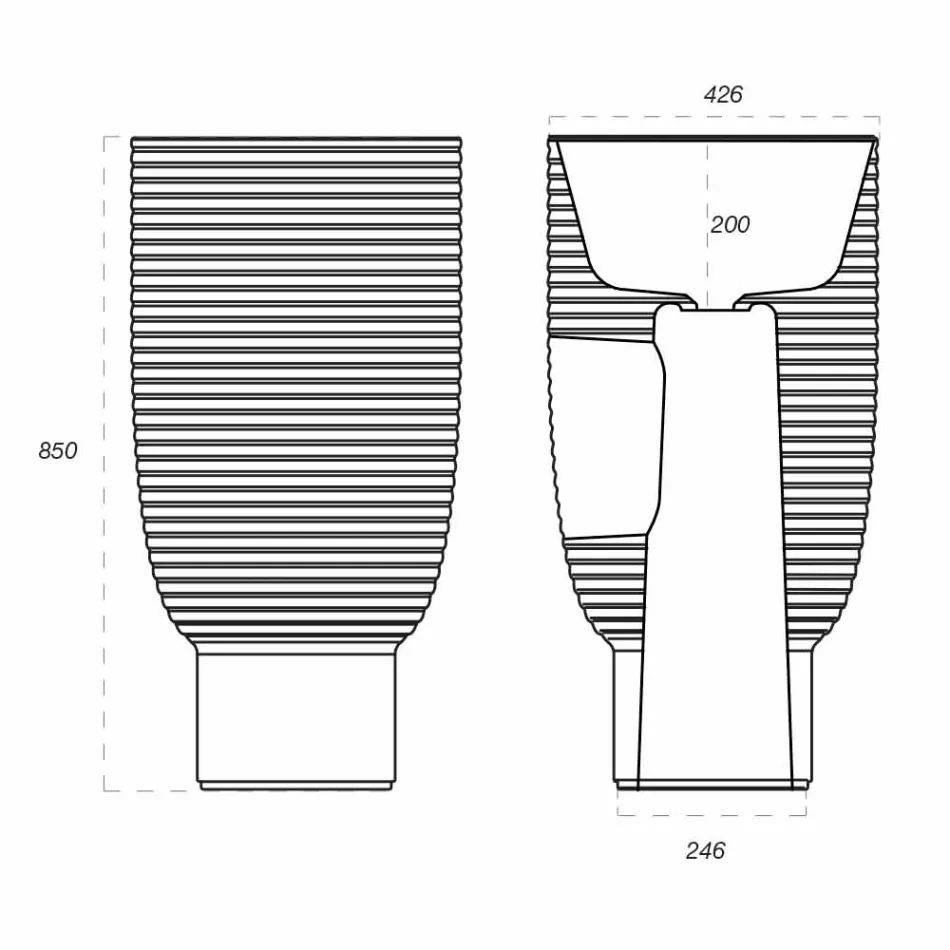 Lavabo de pie en cerámica blanca o coloreado Trabia viadurini