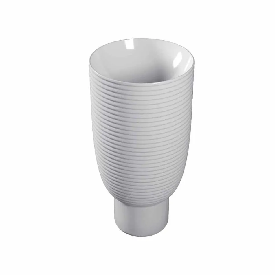 Lavabo de pie en cerámica blanca o coloreado Trabia viadurini