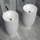 Lavabo de pie en cerámica blanca o coloreado Trabia viadurini