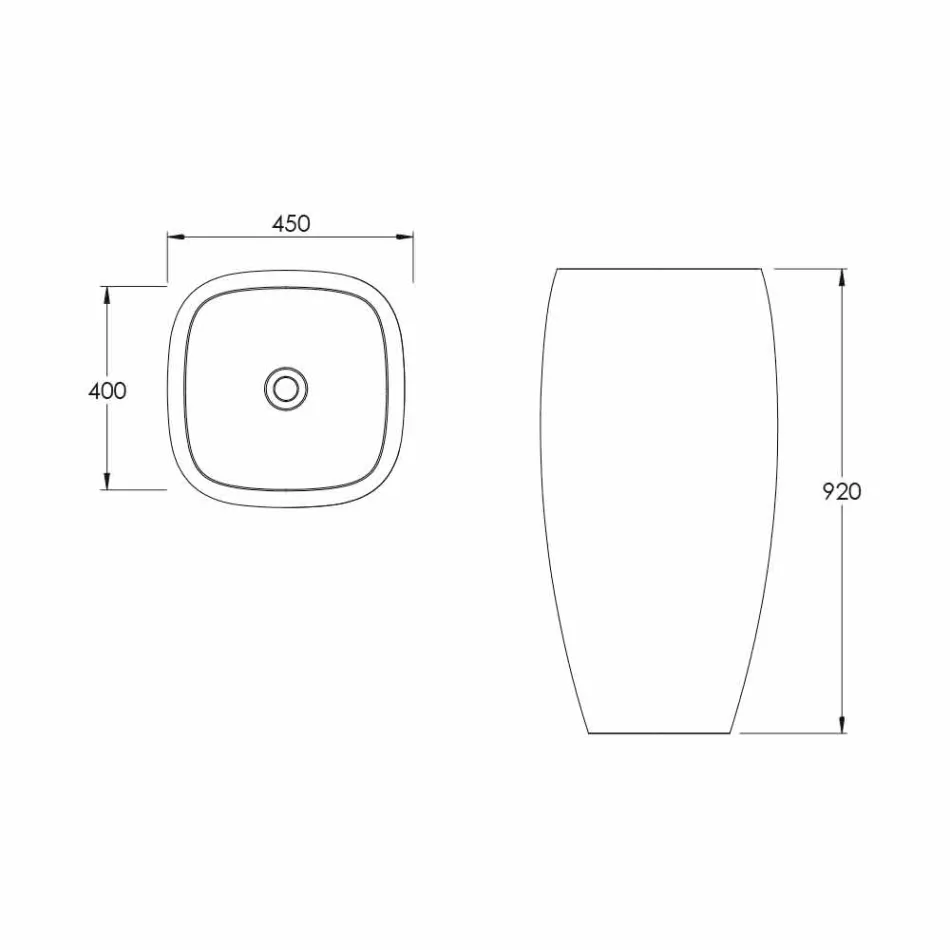 Lavabo de cerámica de diseño moderno Gais, hecho en Italia viadurini