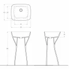 Lavabo de cerámica moderno independiente hecho en Italia, Firmino viadurini