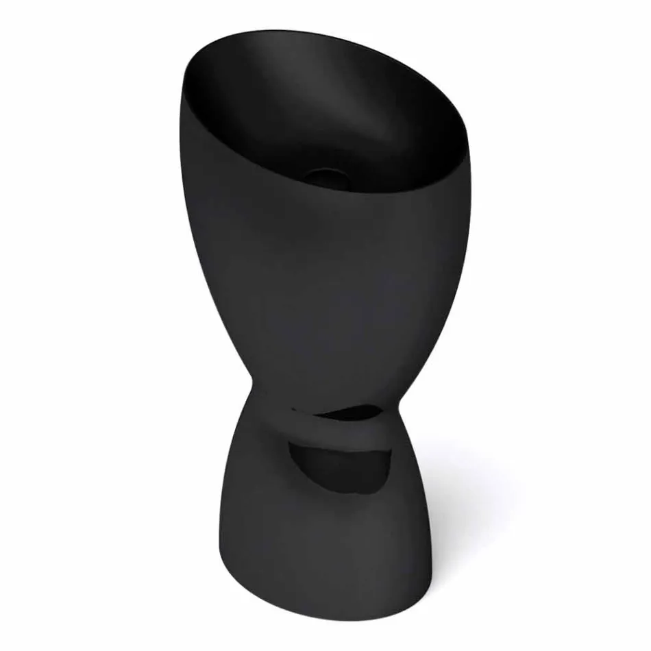 Lavabo de cerámica moderno hecho en Italia, Basile viadurini