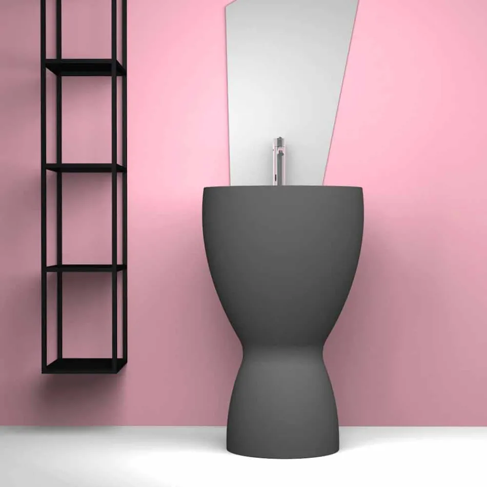 Lavabo de cerámica moderno hecho en Italia, Basile viadurini