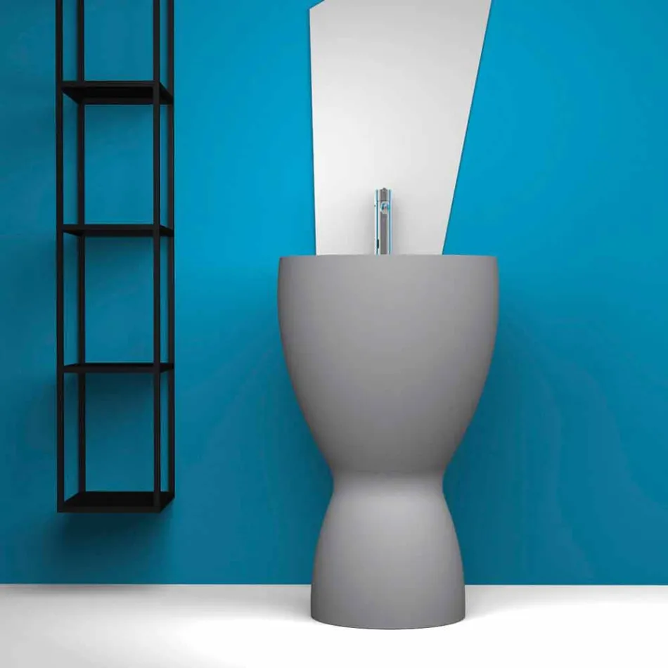 Lavabo de cerámica moderno hecho en Italia, Basile viadurini