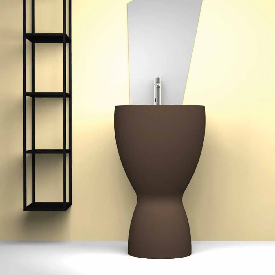 Lavabo de cerámica moderno hecho en Italia, Basile viadurini