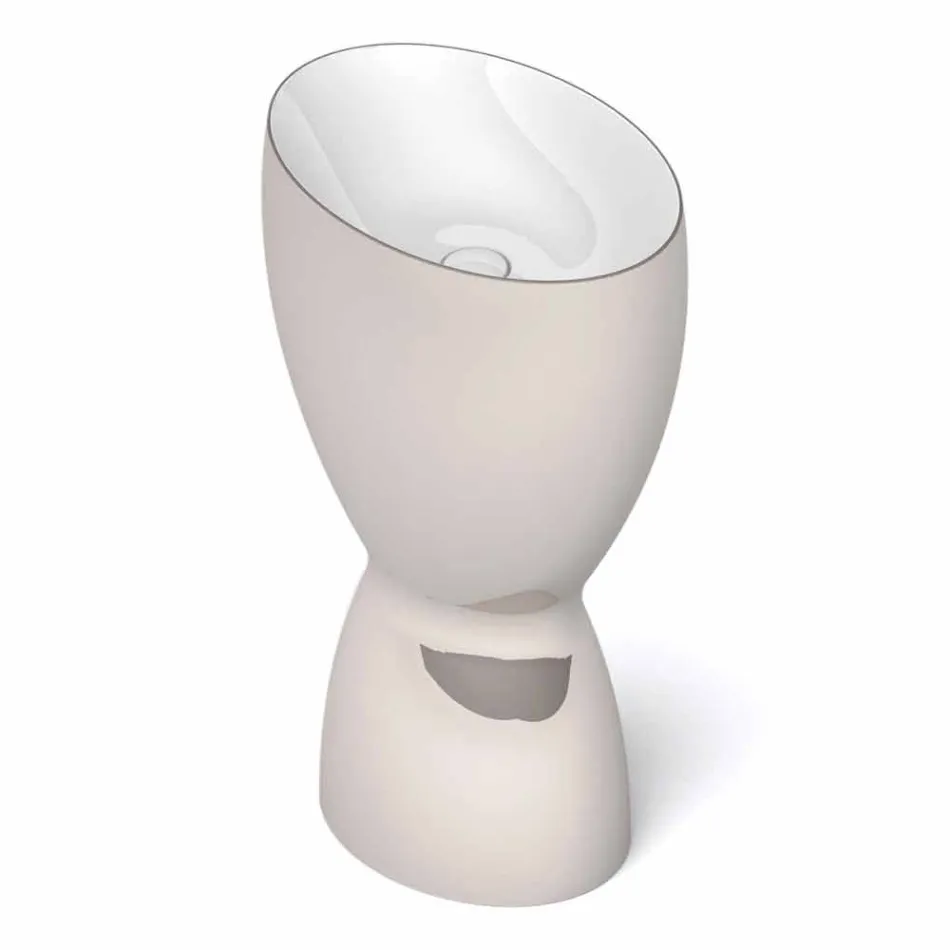 Lavabo de cerámica moderno hecho en Italia, Basile viadurini