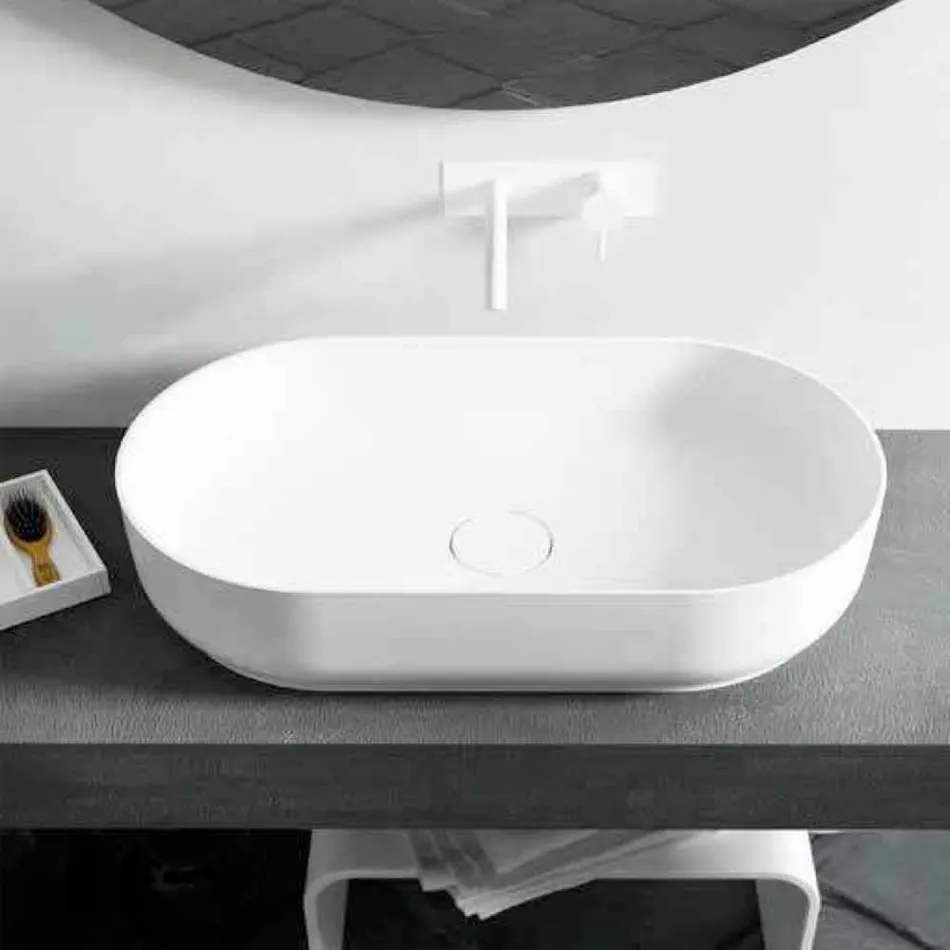 Fregadero de baño de diseño oval independiente hecho en Italia Dalmine Big viadurini