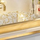 Lavabo de arcilla refractaria fundido a mano con decoraciones de colores Made in Italy - Aulente viadurini