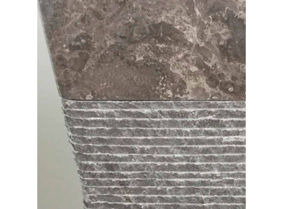 Lavabo de pedestal gris en piedra Taffy, pieza única viadurini