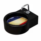 Lavabo / suspensión independiente de cerámica negra fabricado en Italia Tor viadurini