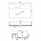 Lavabo de cerámica suspendido de diseño moderno Sun 80x45 cm, hecho en Italia viadurini