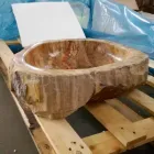 lavabo de madera fósil Contador Goa sola pieza viadurini