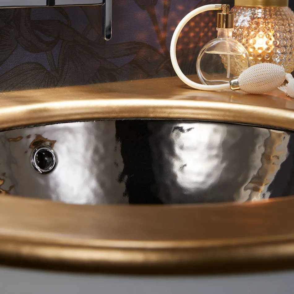 Lavabo empotrado en Fire Clay de 3 acabados Made in Italy - Erioli viadurini