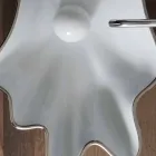 Lavabo sobre encimera moderno en cerámica blanca hecho en Italia Rayan viadurini