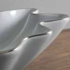 Lavabo sobre encimera moderno en cerámica blanca hecho en Italia Rayan viadurini