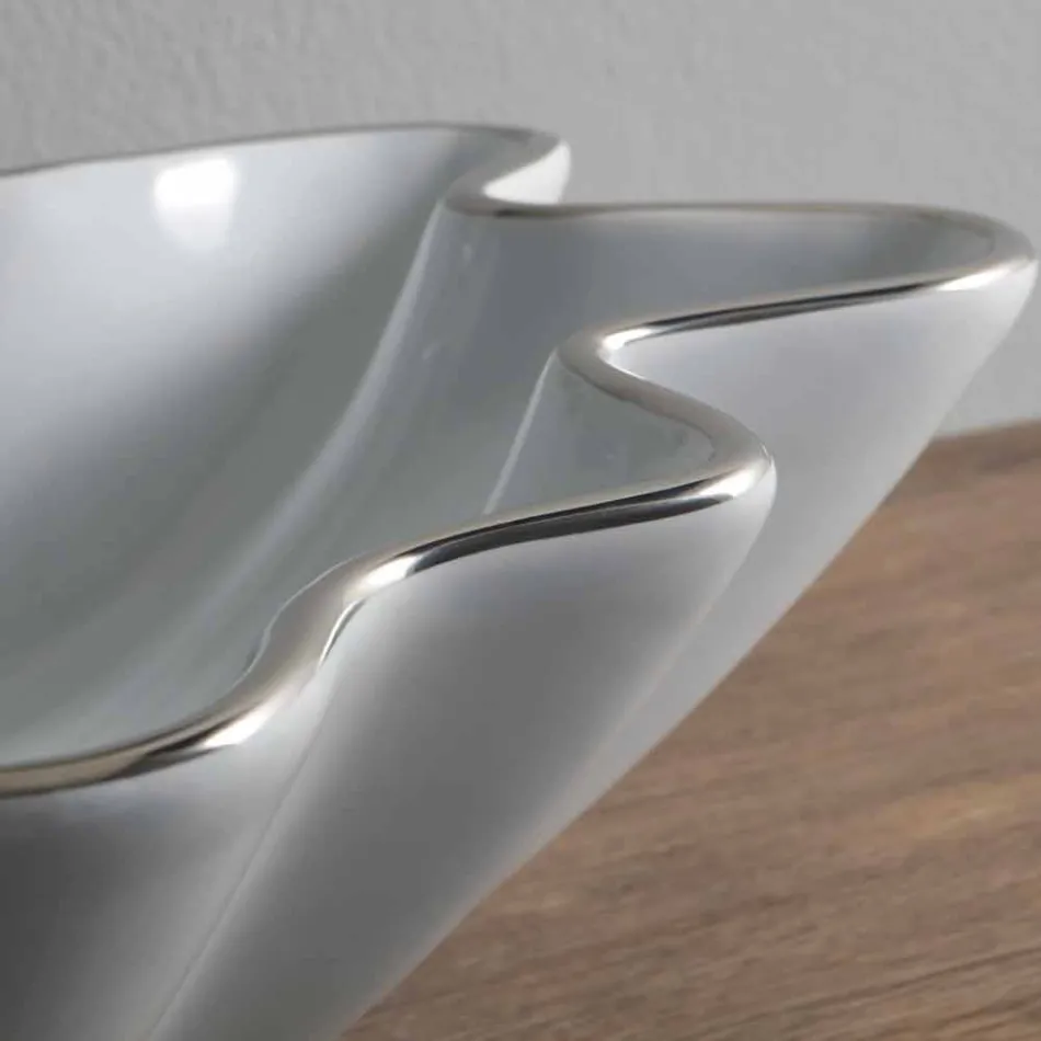 Lavabo sobre encimera moderno en cerámica blanca hecho en Italia Rayan viadurini