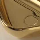 Lavabo sobre encimera moderno en cerámica dorada hecho en Italia Sofia viadurini