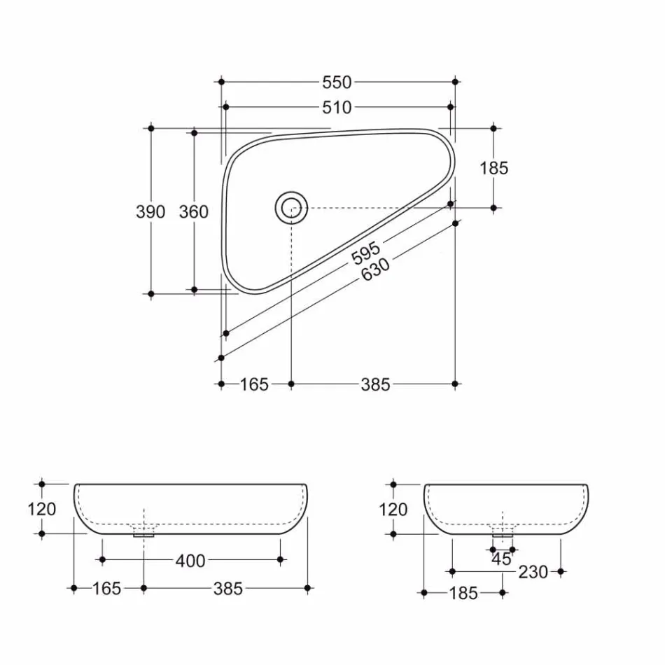 Lavabo sobre encimera moderno en cerámica dorada hecho en Italia Sofía viadurini